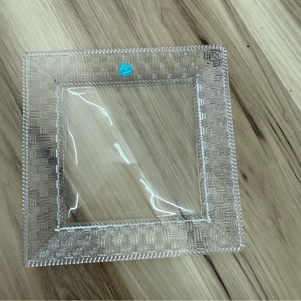 Tiffany & Co. Basket Woven Design Glass Tray - Picture 6 of 12